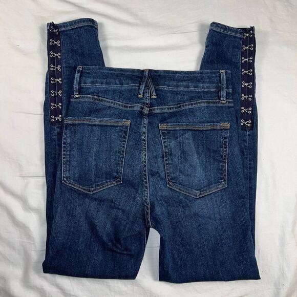 Good American Good Waist Hook & Eye Embellished Skinny Jeans Blue 184 Size 4/27 - Picture 1 of 11